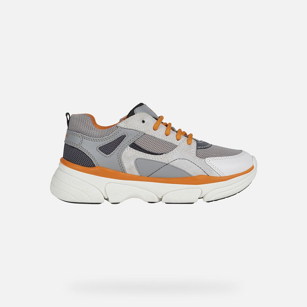 Geox Sneakers Grey/Orange Lunare - Geox Boys Shoes - NPDUIZ498